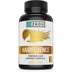 ZHOU Hairfluence/ Hair Growth Supplement with Clinically Studied Lustriva and Ke
